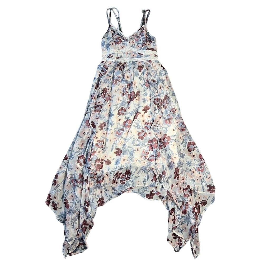 Abercrombie & Fitch Floral Midi Dress in Blue, Cream, and Mauve